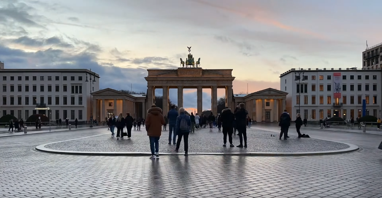 Brandenburg Gate as the sun sets